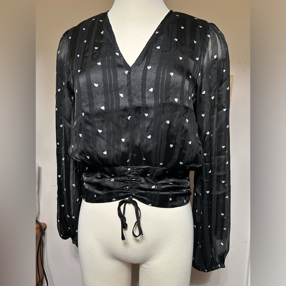 Heart Printed long sleeve blouse